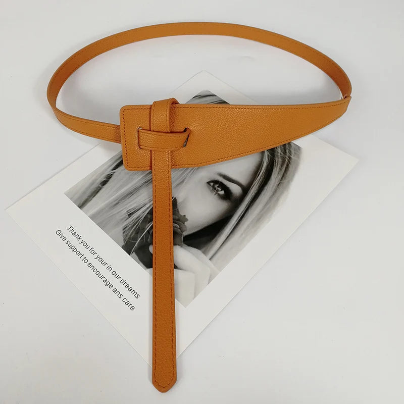 Wide Knot PU Leather Belt - view 7