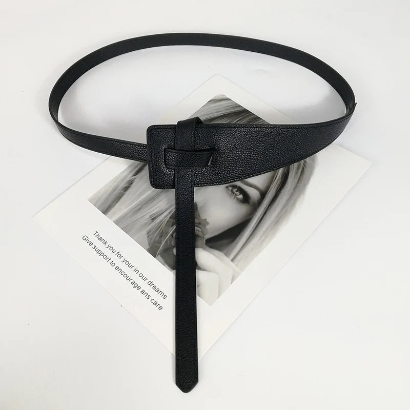Wide Knot PU Leather Belt - view 10