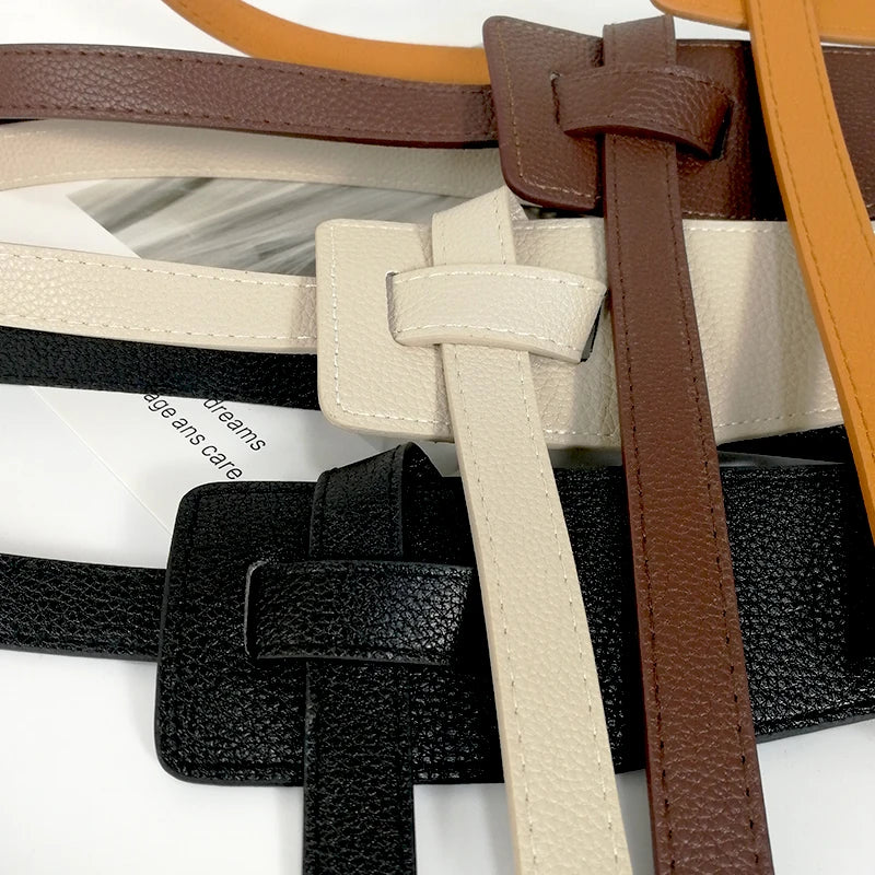 Wide Knot PU Leather Belt - view 6