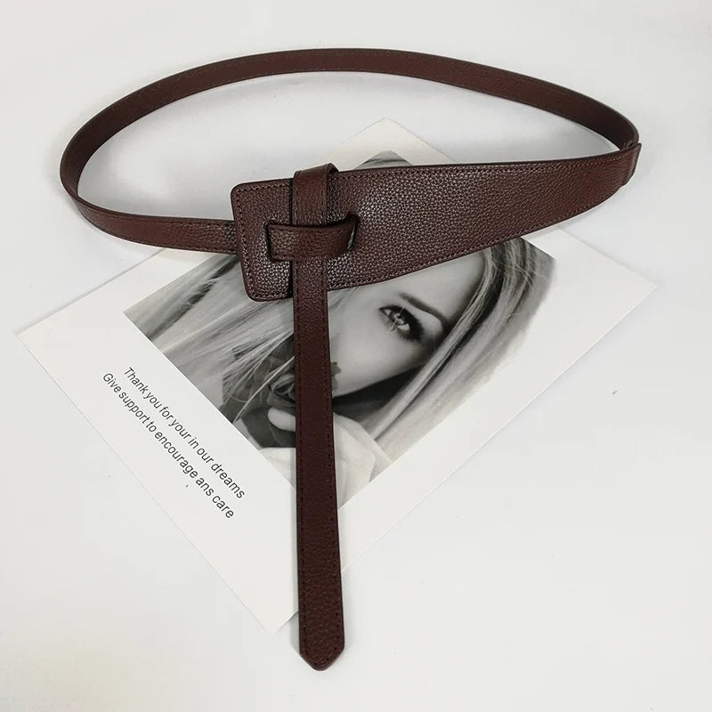 Wide Knot PU Leather Belt - view 8