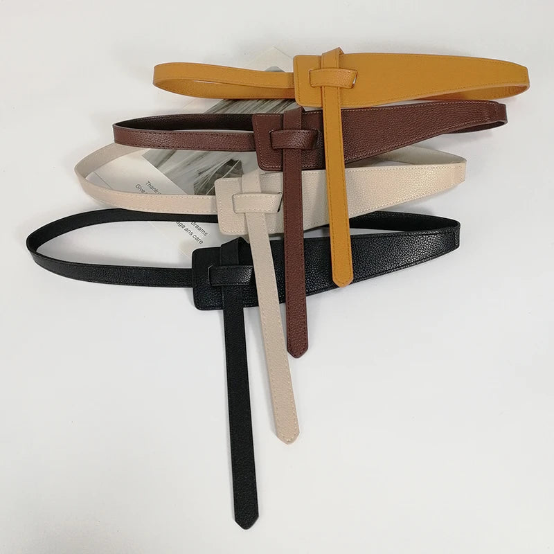 Wide Knot PU Leather Belt - view 3