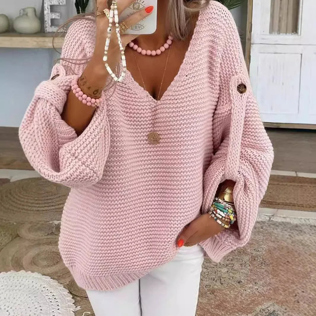 Button-Detail V-Neck Sweater - view 6