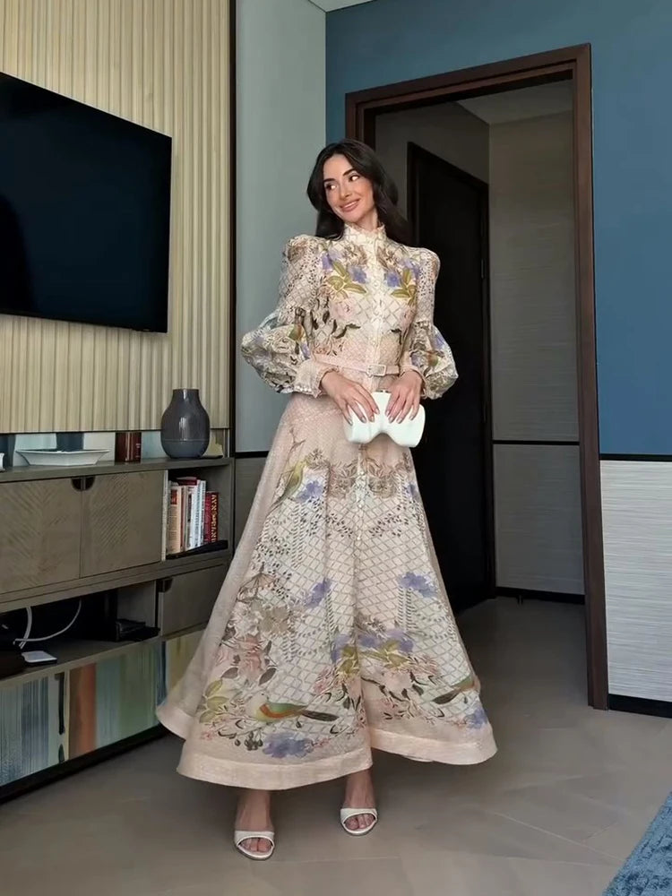 Turtleneck Print Midi Dress - view 4