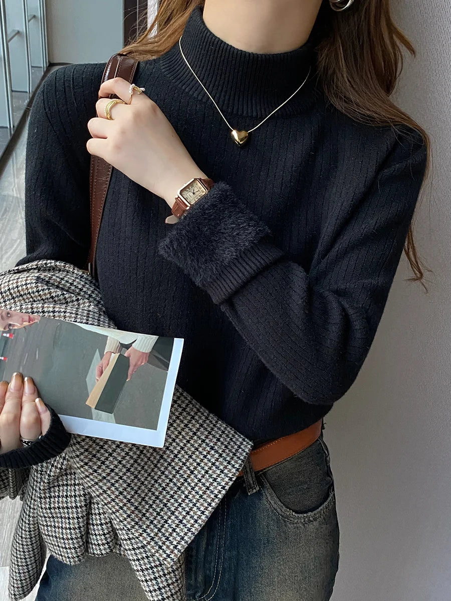 Fleece-Lined Turtleneck Sweater - view 8