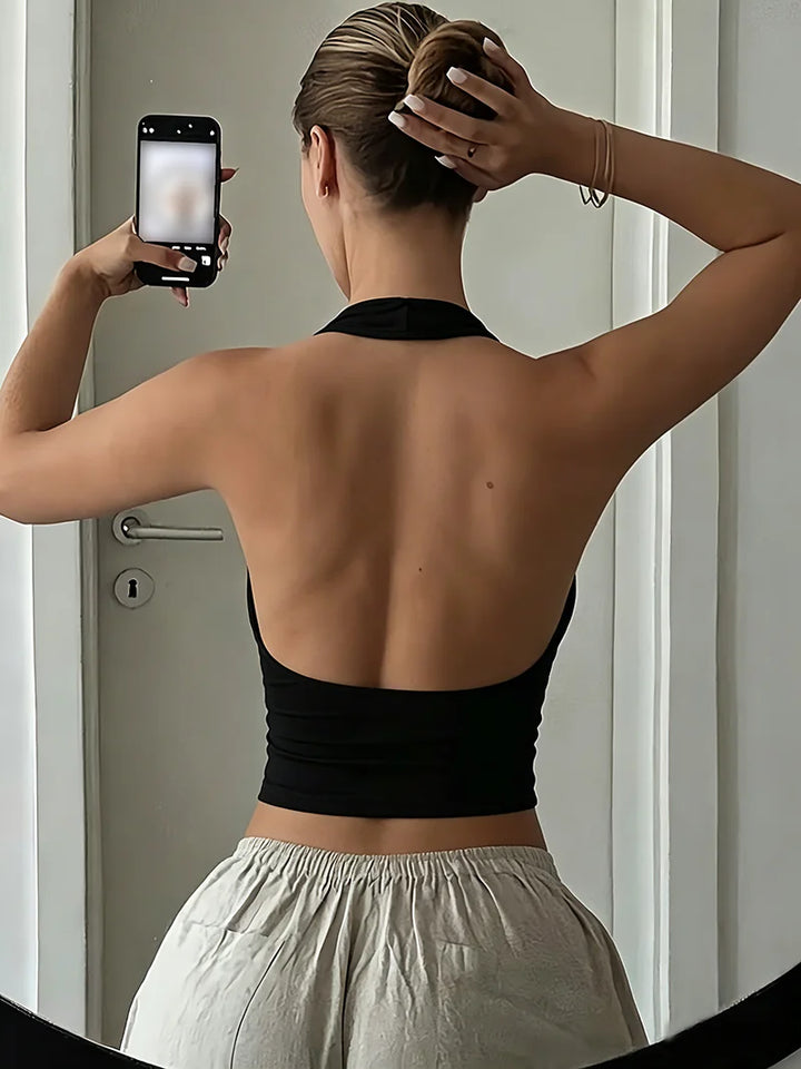 Halter Neck Backless Top - view 2