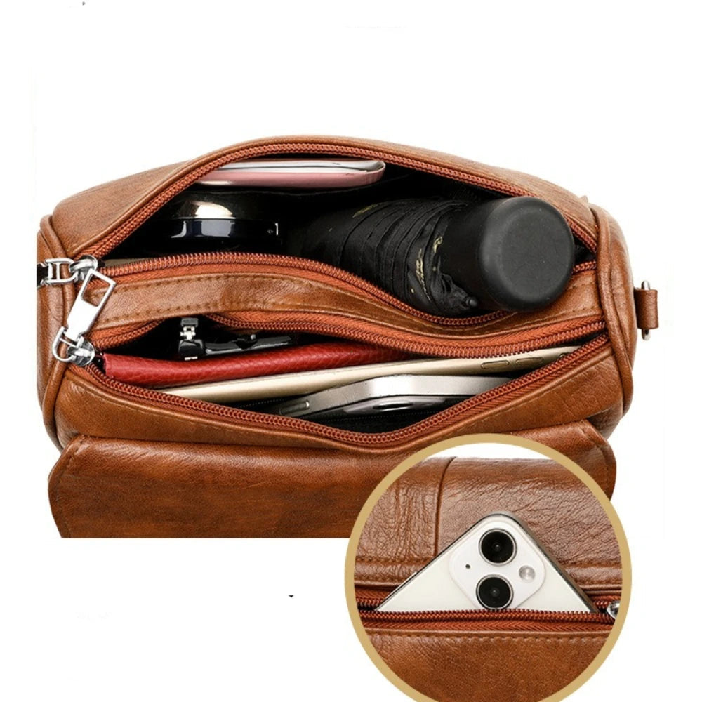 Oil-Wax Leather Flap Crossbody Bag - view 2