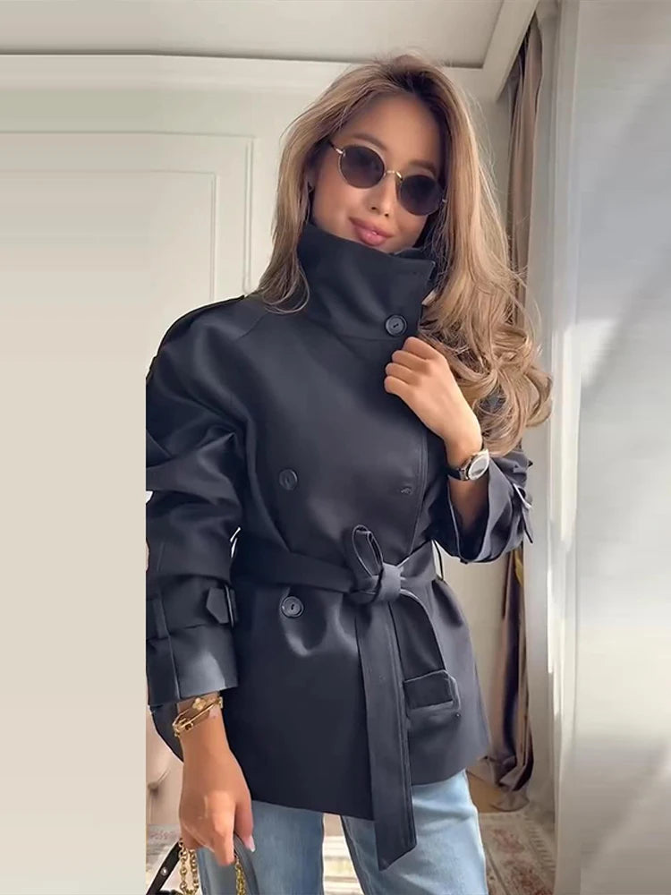 Belted Double-Breasted Trench Coat - view 5