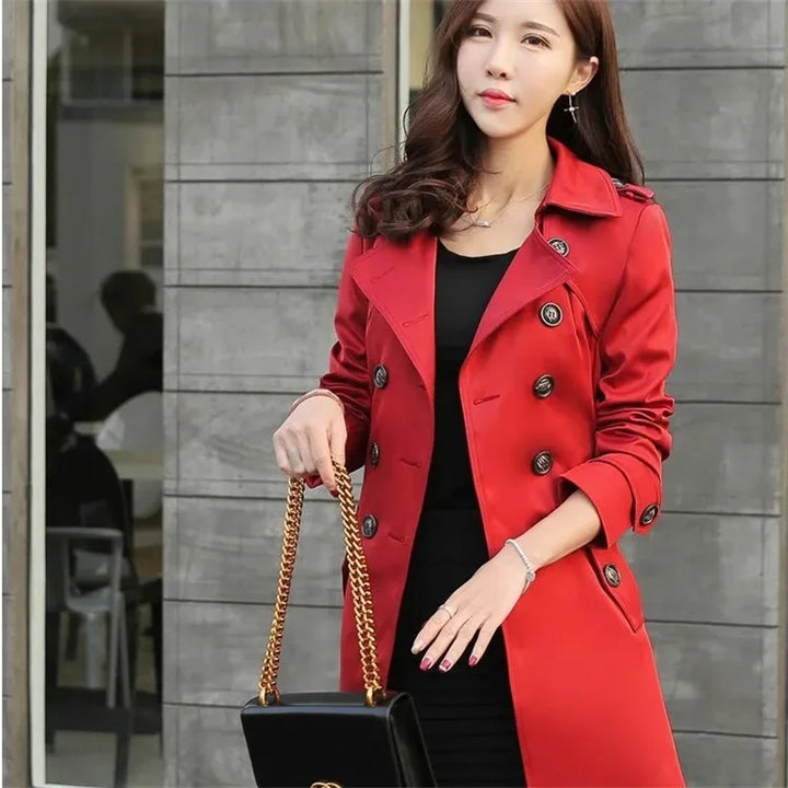 Double-Breasted Long Trench Coat - view 2