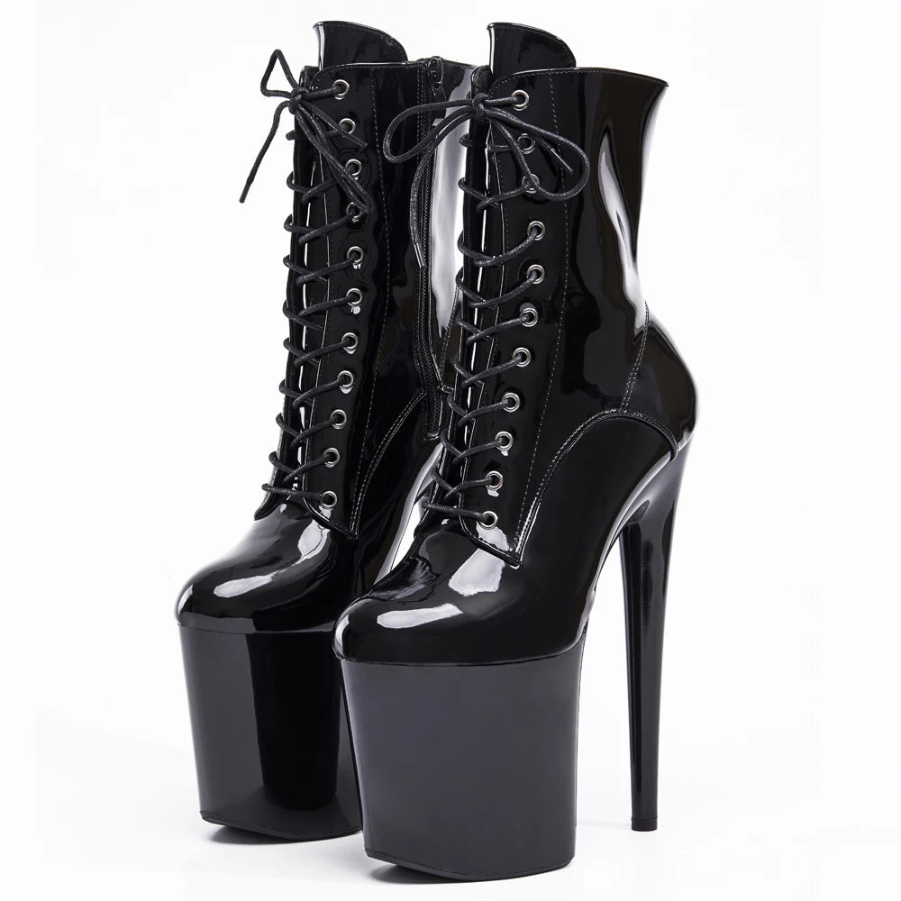 Platform Lace-Up Ankle Boots