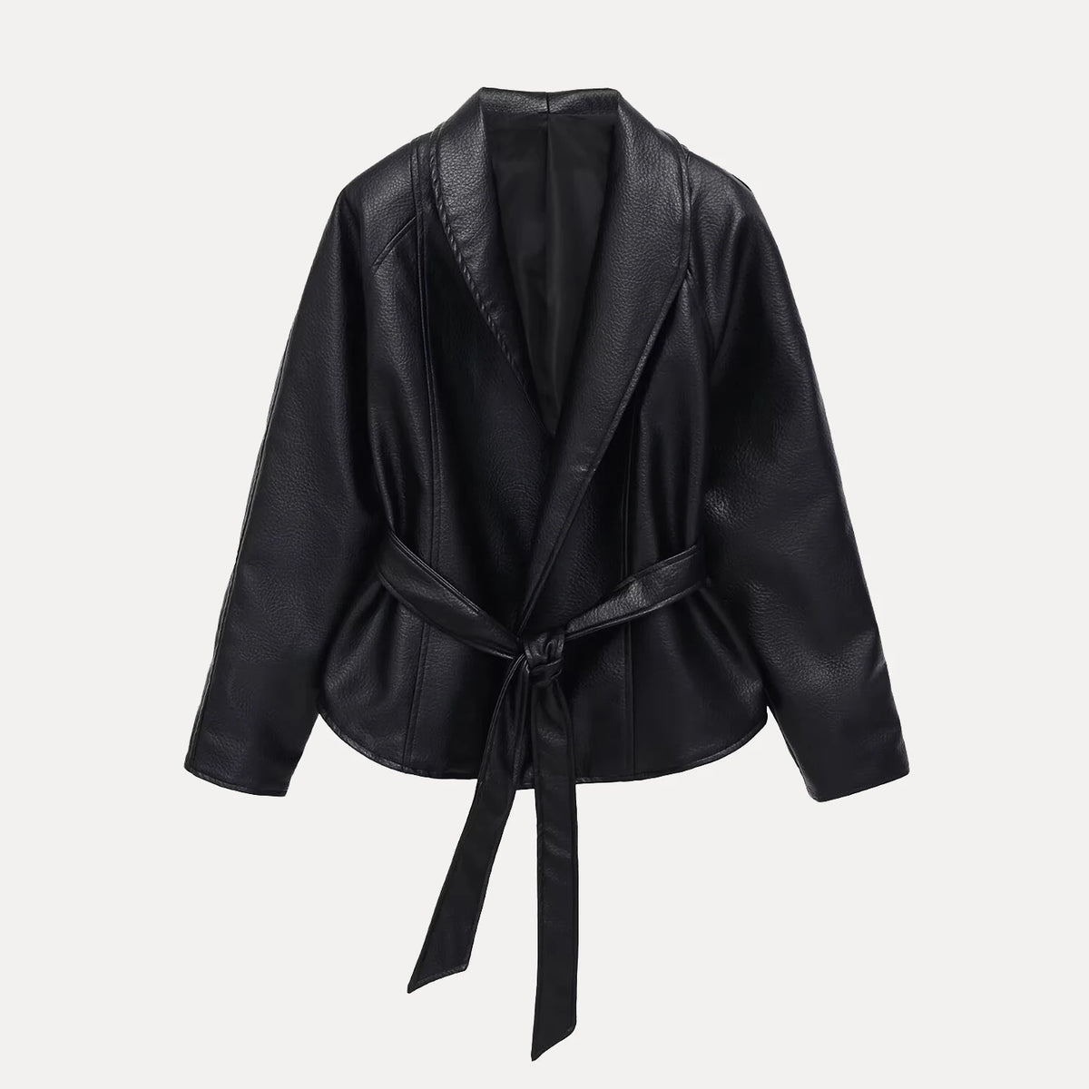 Belted Stand-Collar Coat - view 5