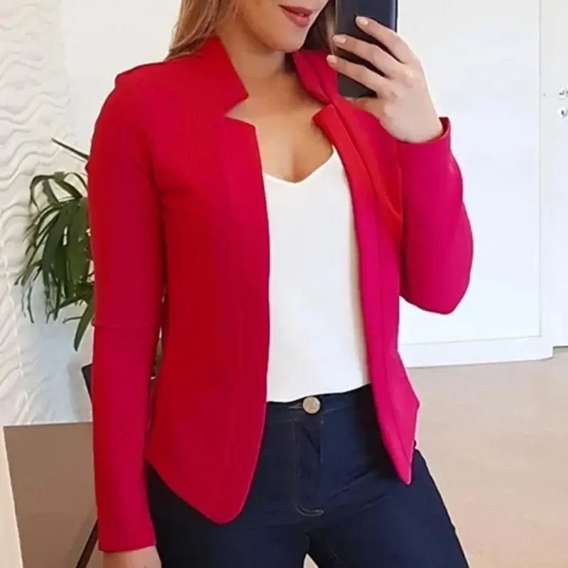 Open-Front Knit Blazer