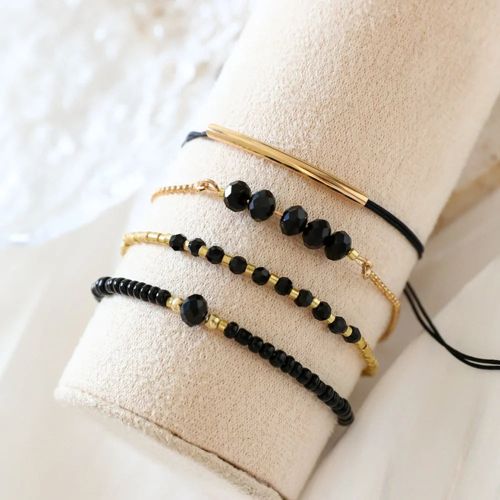 Set of 4 Glass Stone Bracelets - view 2