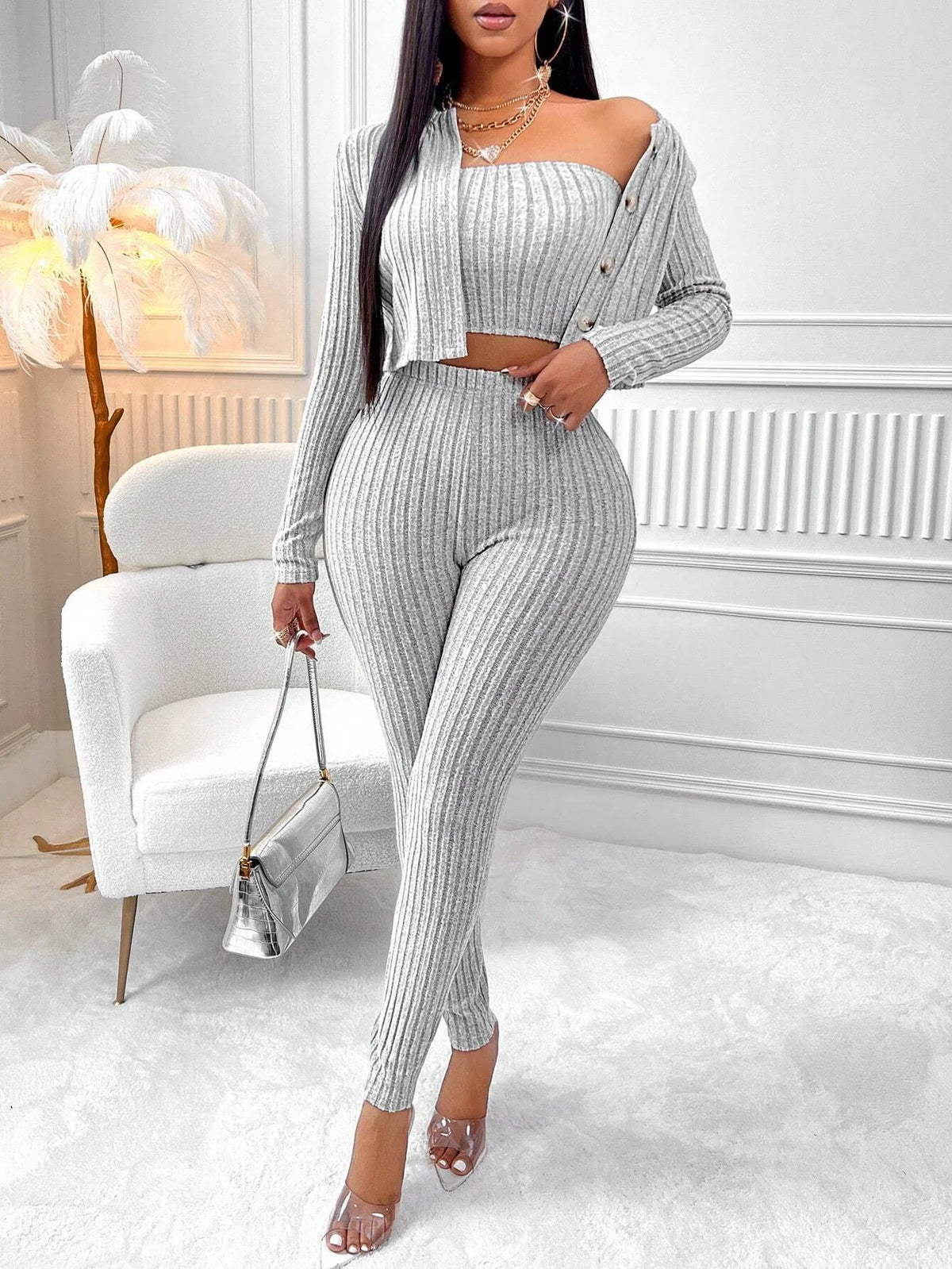 3-Piece Camisole, Jacket & Legging Set - view 3