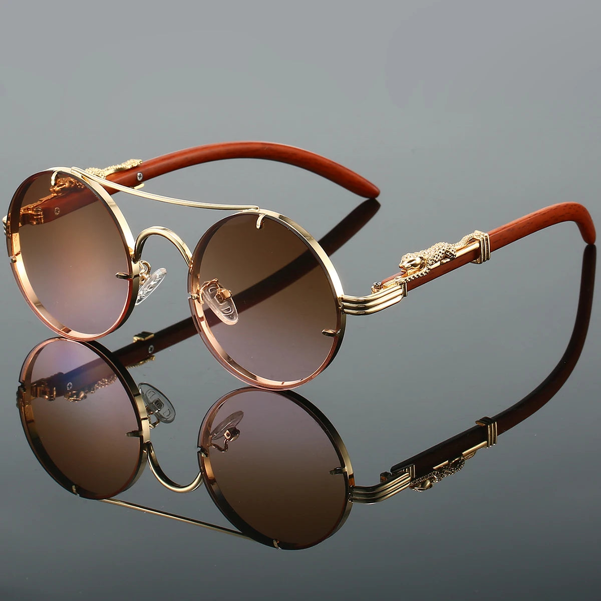 Double-Bridge Round Sunglasses - view 4