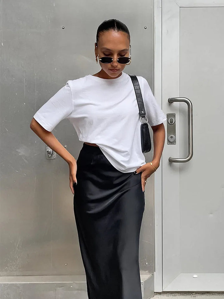 Satin Trumpet Midi Skirt - view 2