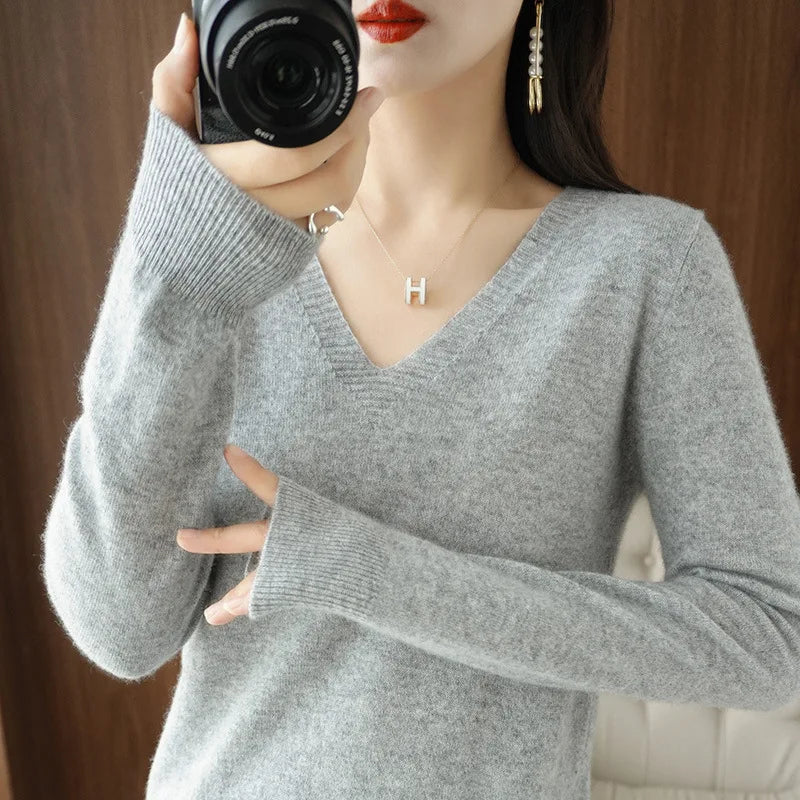Cashmere-Feel Lace-Neck Hollow Pullover - view 11