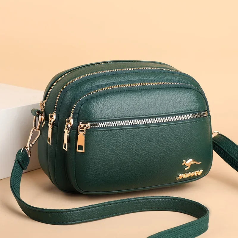 Multi-Pocket Leather Messenger Bag - view 8