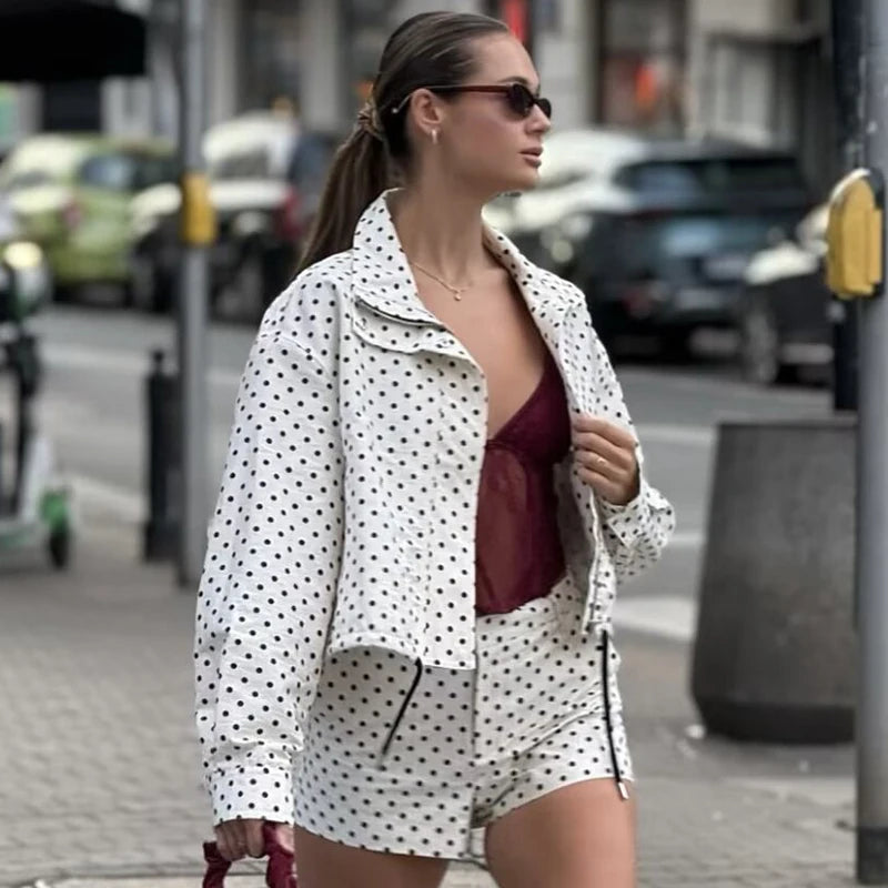 Polka-Dot Zip-Up Bomber Jacket - view 3