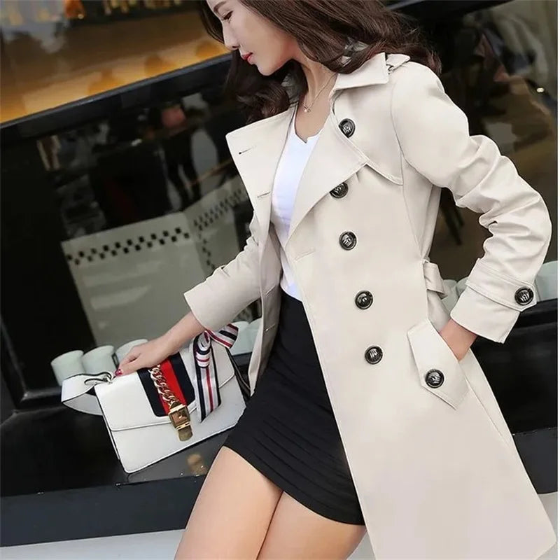 Double-Breasted Long Trench Coat - view 3