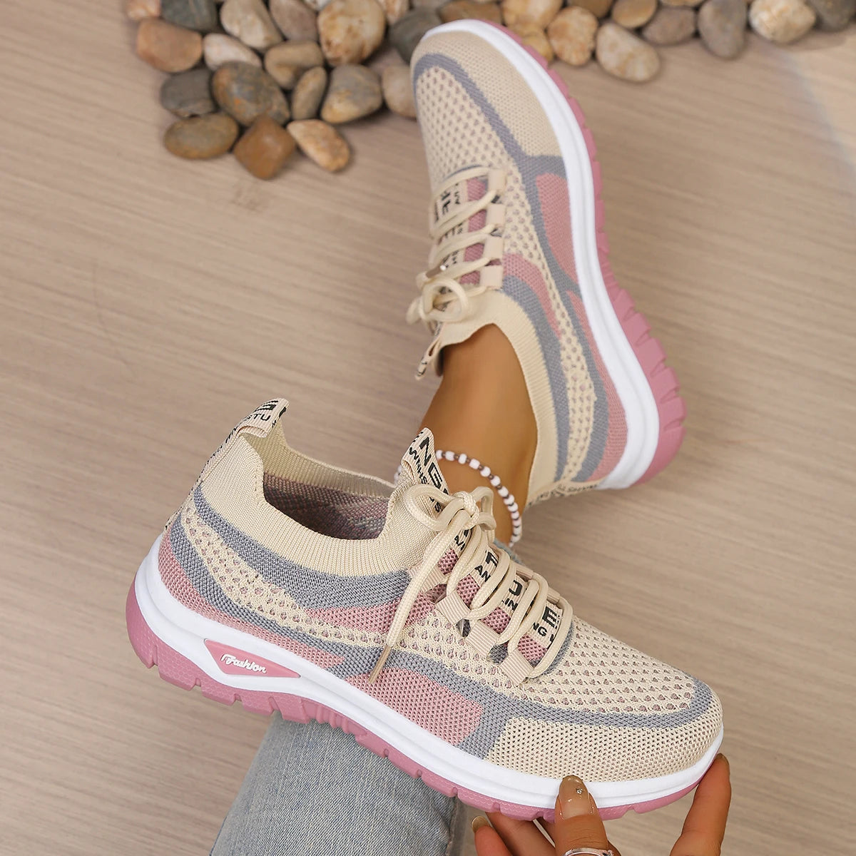 Two-Tone Lace-Up Sneakers - view 4