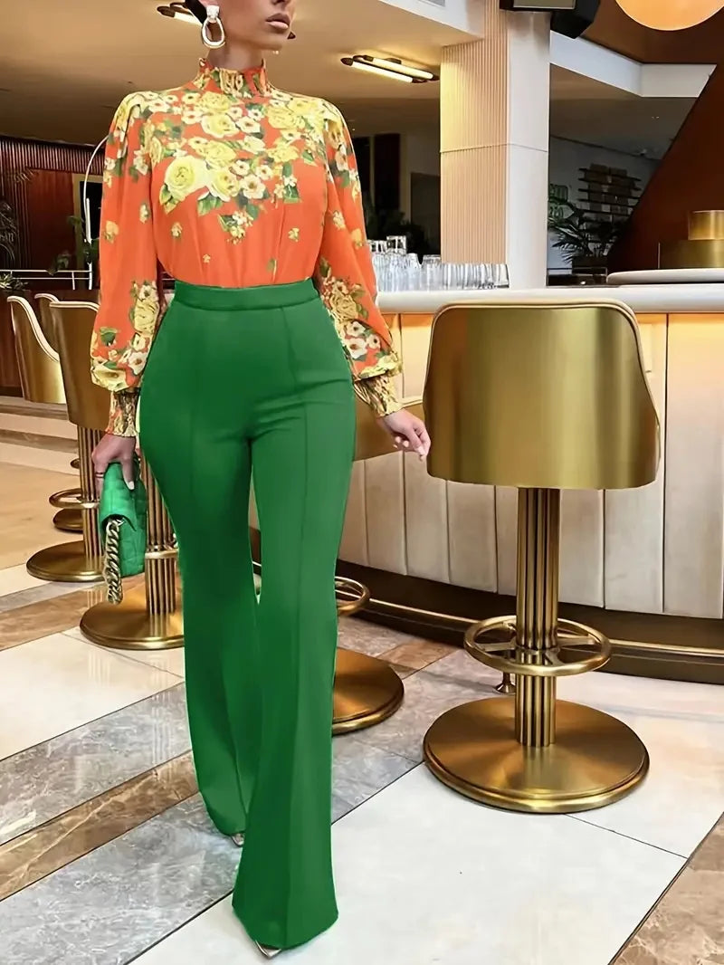 Slim Bell-Bottom Office Trousers - view 4