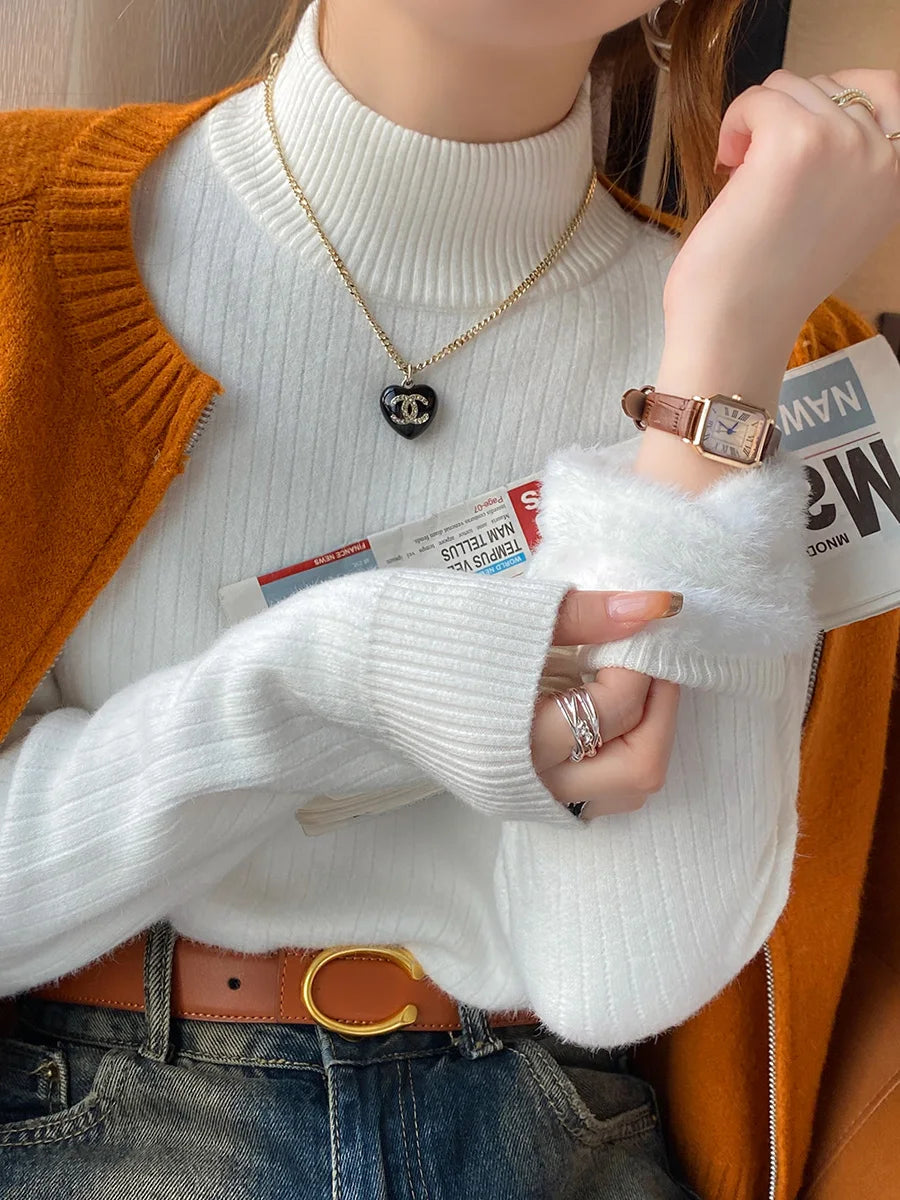 Fleece-Lined Turtleneck Sweater - view 11
