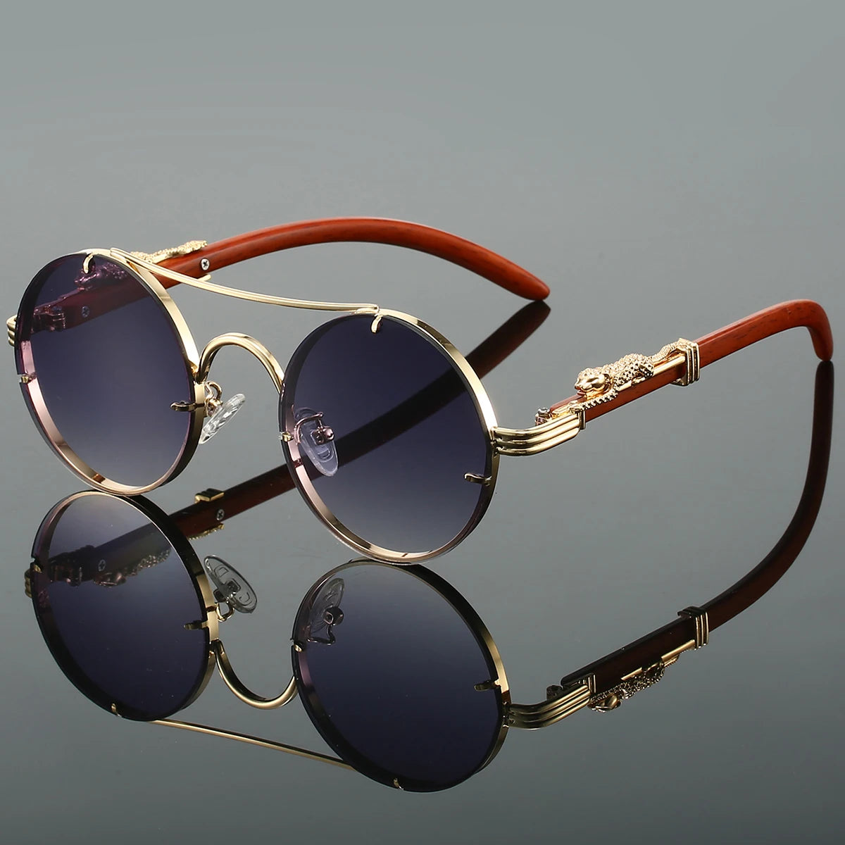 Double-Bridge Round Sunglasses - view 9