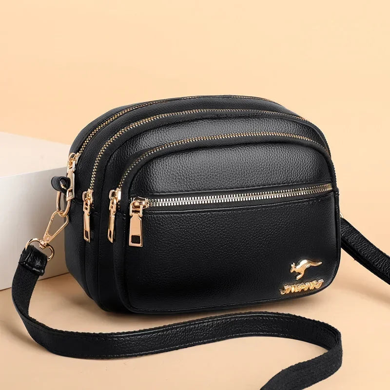 Multi-Pocket Leather Messenger Bag - view 7