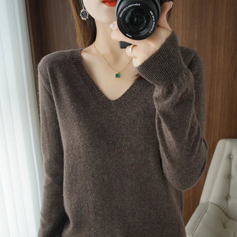 Cashmere-Feel Lace-Neck Hollow Pullover - view 6