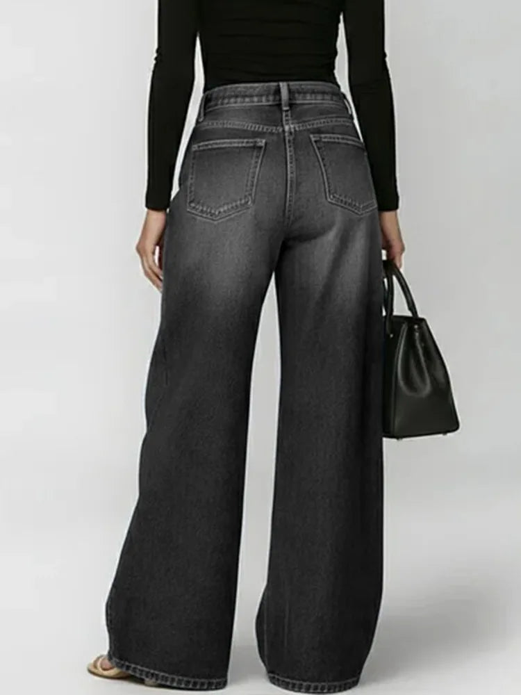 Grommet Wide-Leg Washed Jeans - view 5