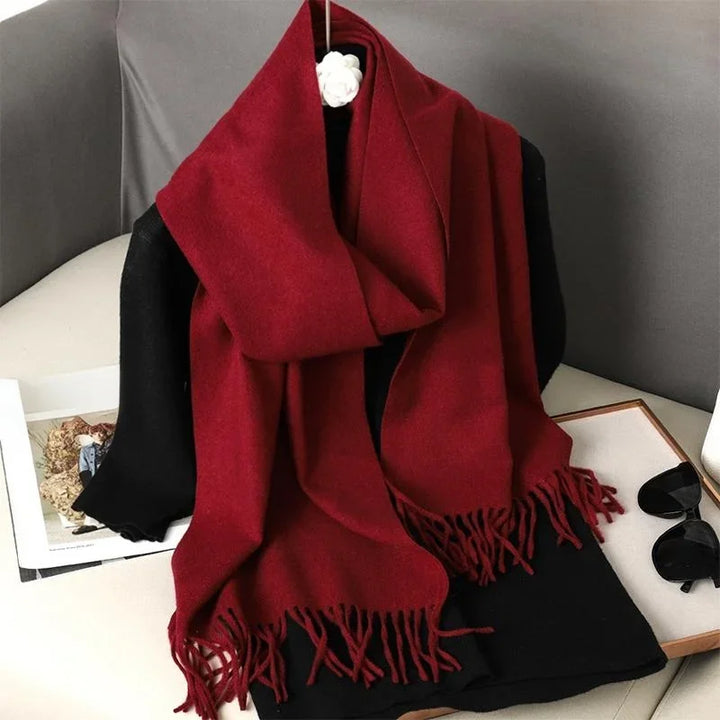 Tasseled Cashmere-Feel Winter Scarf
