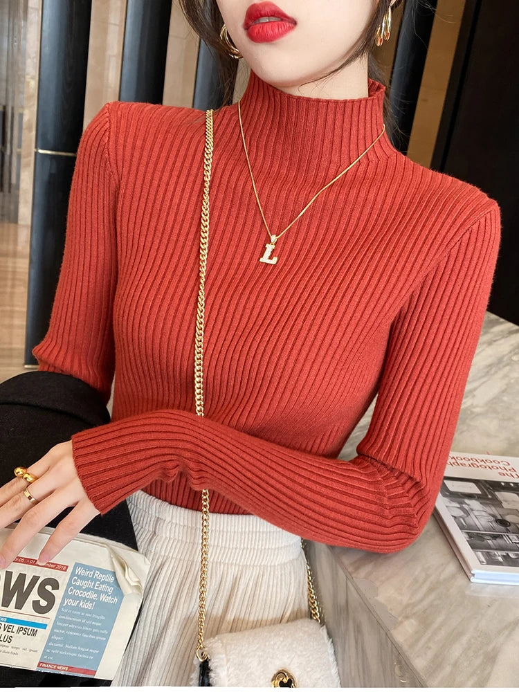 Slim Mock-Neck Knit Sweater - view 5