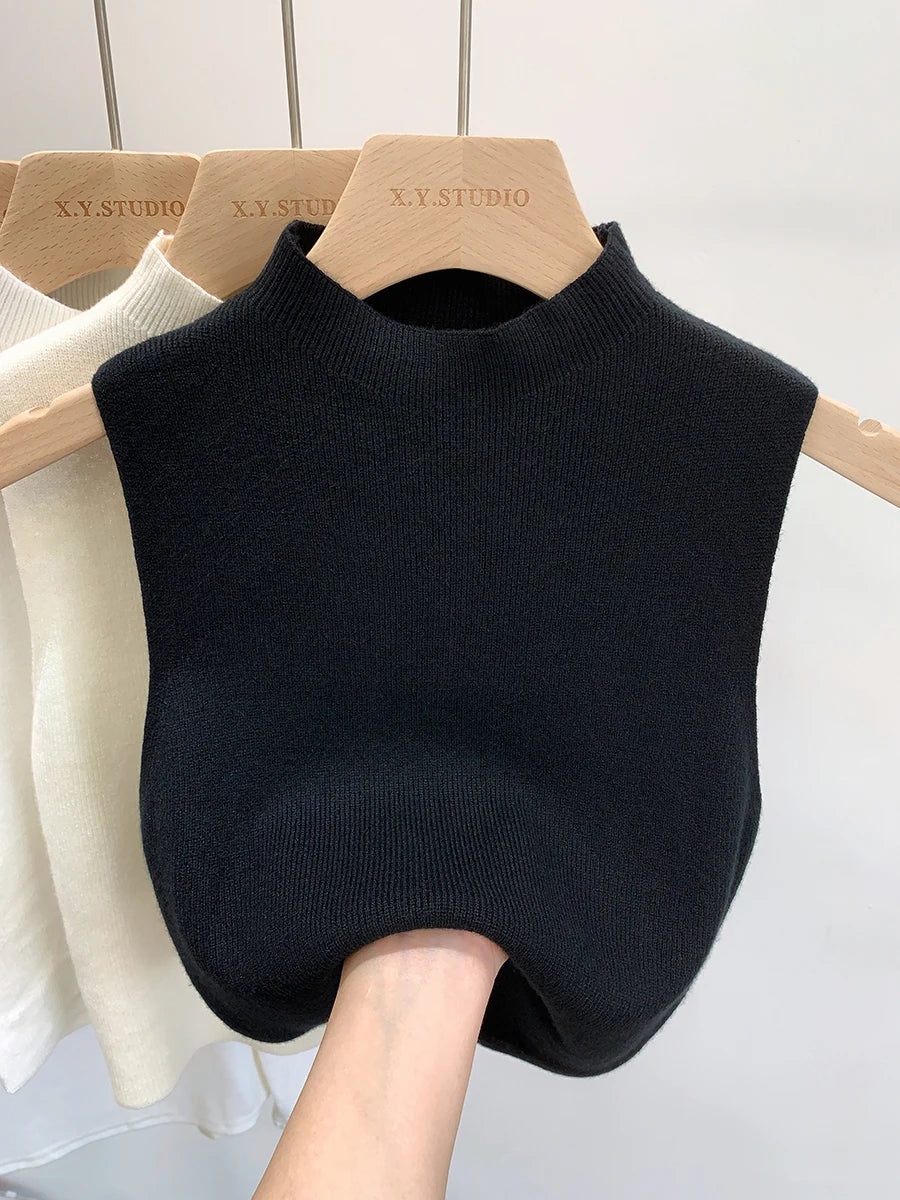 Slim Sleeveless Knit Tank Sweater - view 4