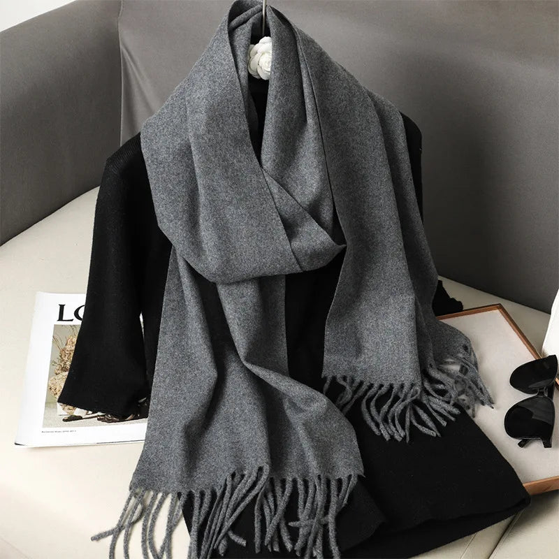 Tasseled Cashmere-Feel Winter Scarf - view 13