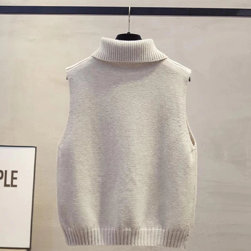 Lapel Sleeveless Knit Vest - view 4