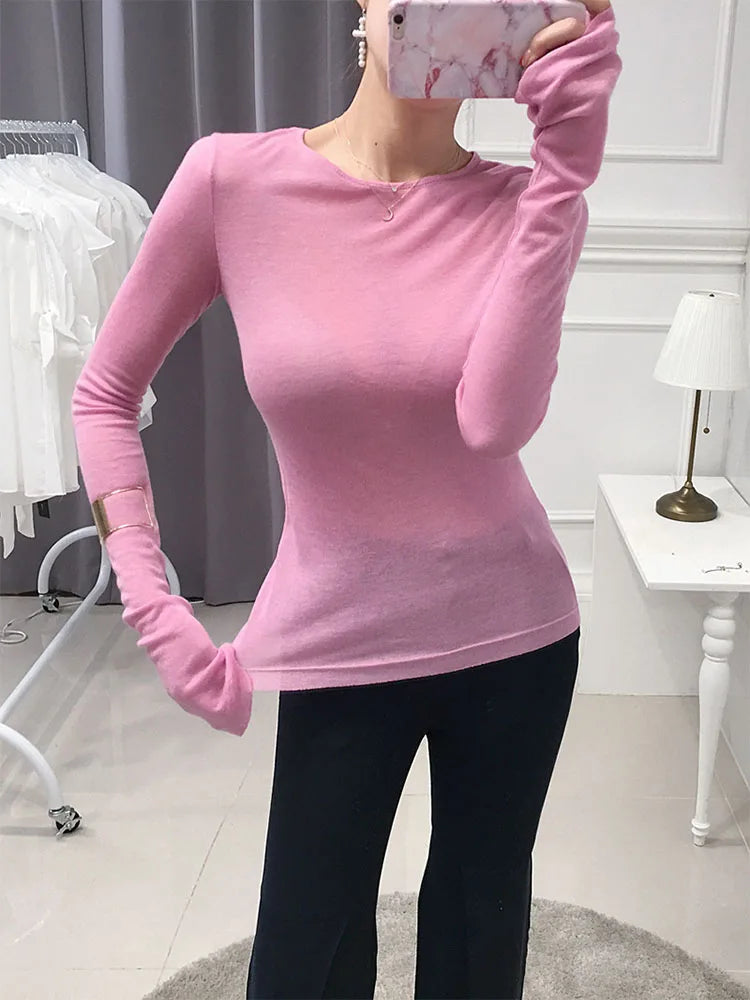Slim Elastic Long-Sleeve T-Shirt