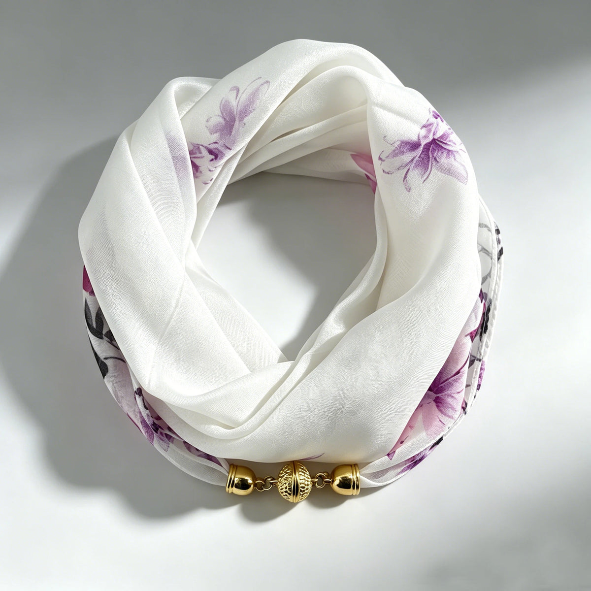 Magnetic-Buckle Chiffon Neck Scarf - view 3