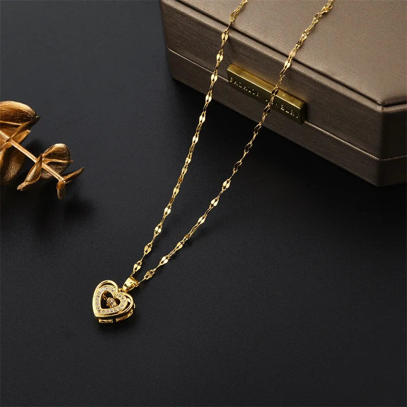 Crystal Heart Pendant Necklace - view 3