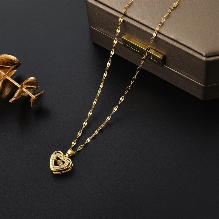 Crystal Heart Pendant Necklace - view 3