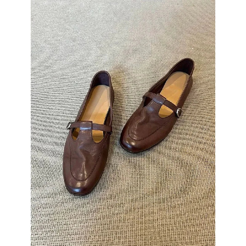 Square-Toe Mary Jane Flats - view 2