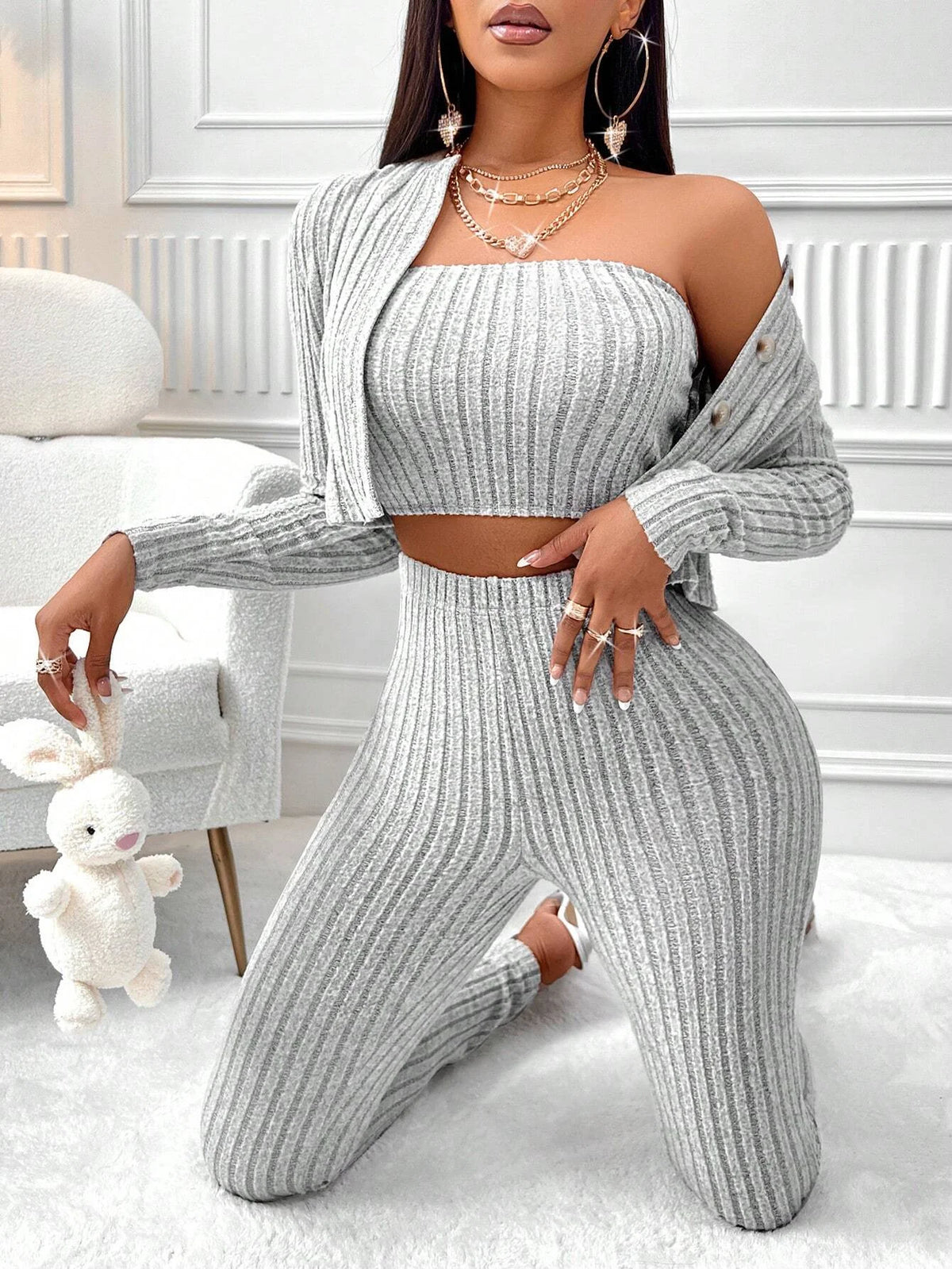 3-Piece Camisole, Jacket & Legging Set - view 4