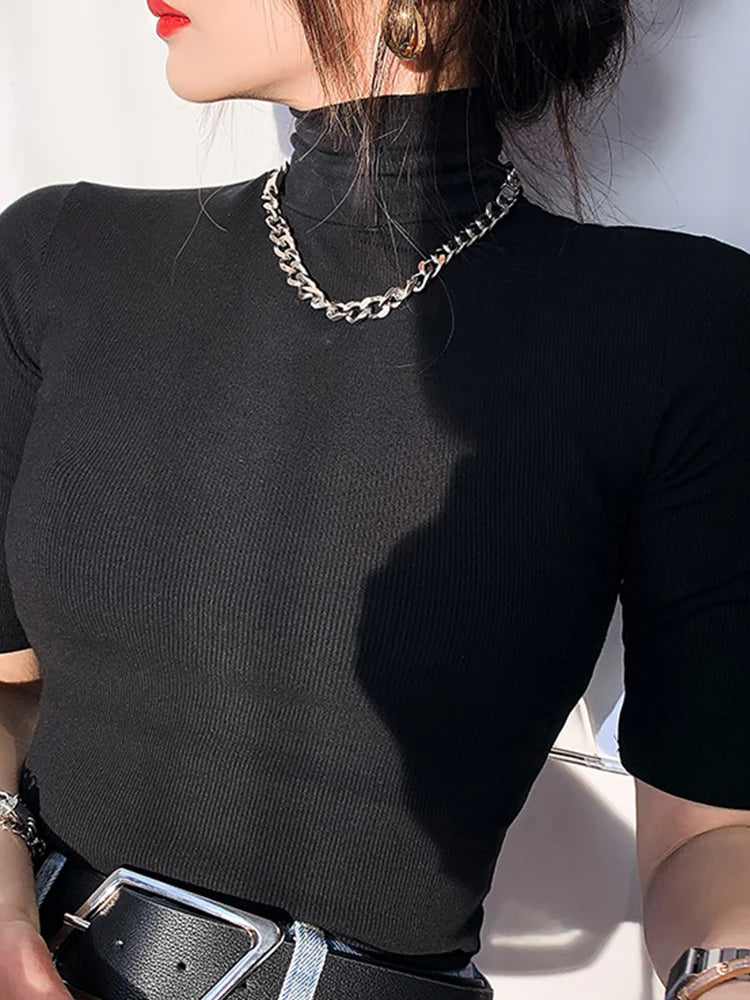Slim Turtleneck Short-Sleeve Tee - view 10