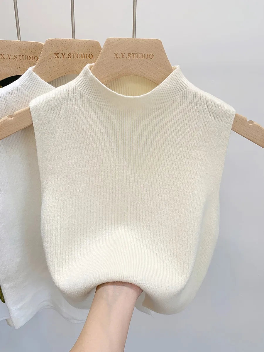 Slim Sleeveless Knit Tank Sweater - view 10
