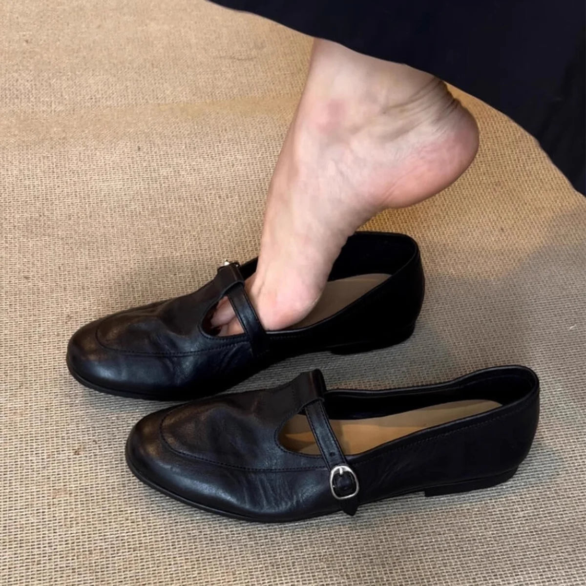 Square-Toe Mary Jane Flats - view 6