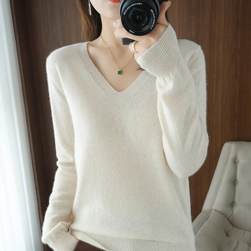 Cashmere-Feel Lace-Neck Hollow Pullover - view 16