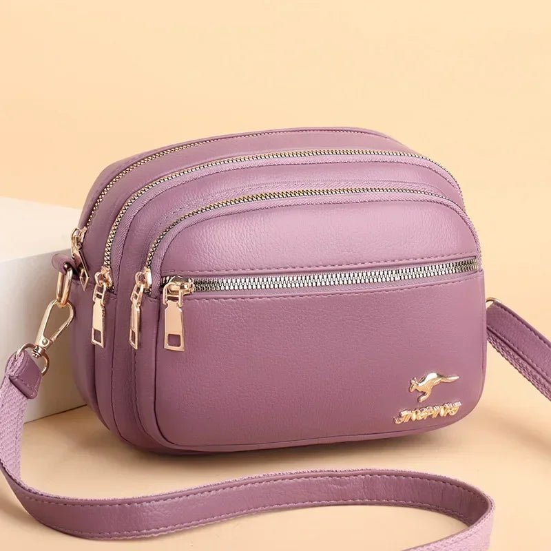 Multi-Pocket Leather Messenger Bag - view 10