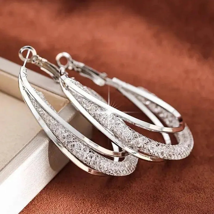 Twisted Crystal Hoop Earrings - view 6