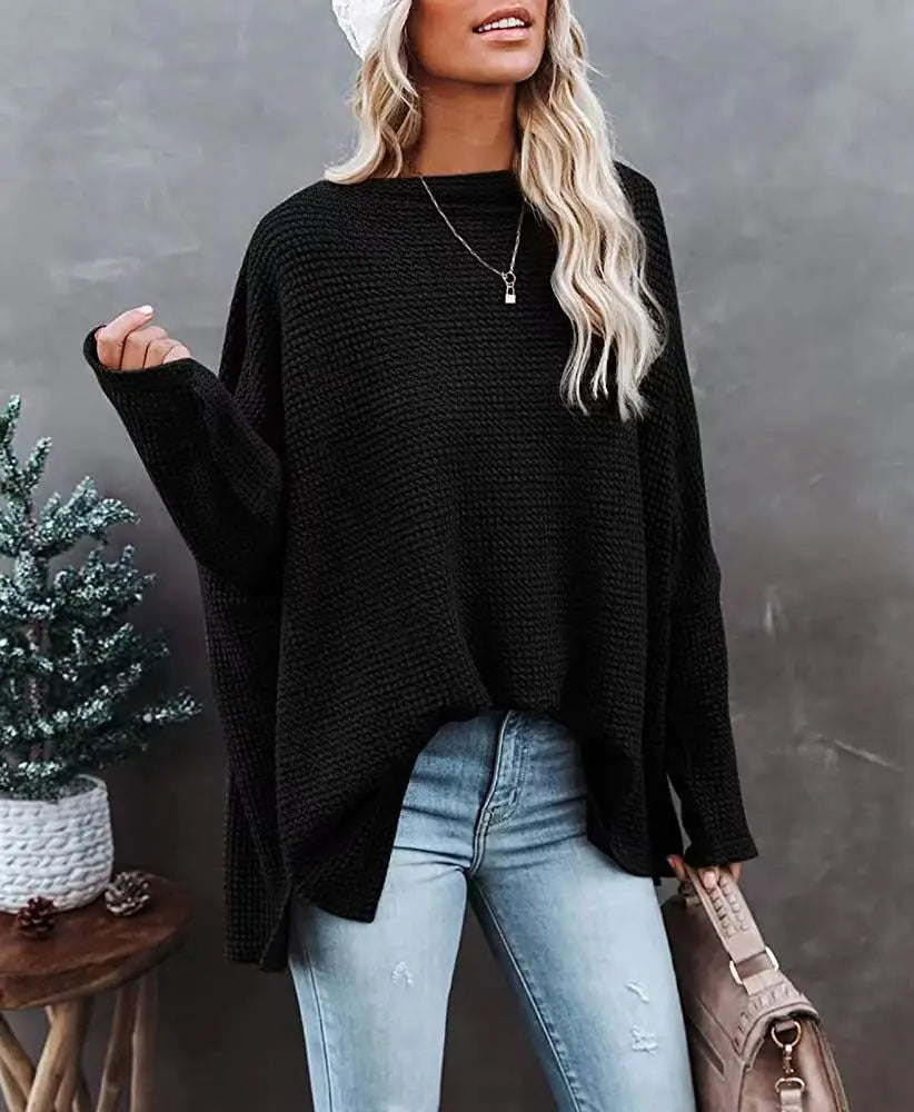 Waffle-Knit Long Sleeve Top - view 11