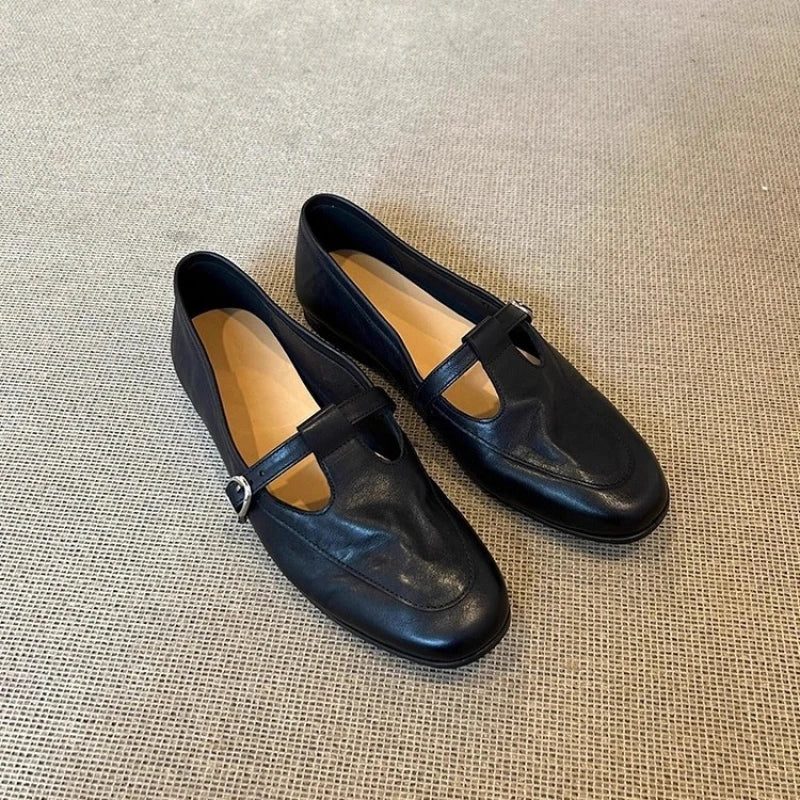 Square-Toe Mary Jane Flats - view 4