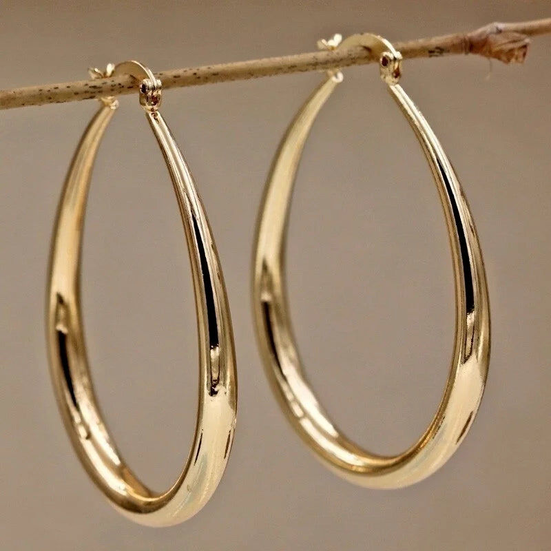 Smooth Gold Hoop Earrings